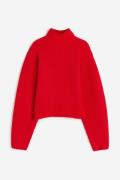 H&M Gerippter Pullover mit Turtleneck Rot in Größe S. Farbe: Red