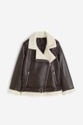 H&M Fliegerjacke Dunkelbraun, Jacken in Größe L. Farbe: Dark brown