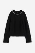 H&M Pullover aus Wollmischung Schwarz in Größe S. Farbe: Black