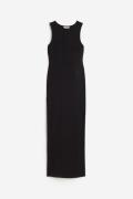 H&M MAMA Geripptes Kleid Schwarz, Kleider in Größe L. Farbe: Black
