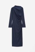 H&M Drapiertes Jerseykleid Marineblau, Alltagskleider in Größe L. Farb...