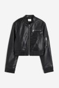 H&M Pilotenjacke mit Coating Schwarz, Jacken in Größe S. Farbe: Black