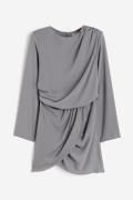 H&M Drapiertes Kleid Grau, Alltagskleider in Größe 38. Farbe: Grey