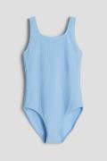 H&M Gerippter Badeanzug Hellblau in Größe 170. Farbe: Light blue