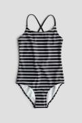 H&M Badeanzug mit Print Schwarz/Weiß gestreift in Größe 170. Farbe: Bl...