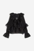 H&M Bluse mit Volants Schwarz, Blusen in Größe XS. Farbe: Black
