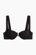 H&M Unwattiertes Balconette-Bikinitop Schwarz, Bikini-Oberteil in Größ...