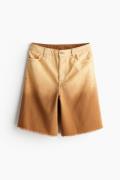 H&M Bermudashorts mit Fransenkante Braun/Ombré in Größe 48. Farbe: Bro...