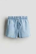 H&M Paperbag-Shorts aus Denim Helles Denimblau in Größe 164. Farbe: Li...