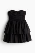 H&M Ausgestelltes Bandeau-Kleid Schwarz, Party kleider in Größe 50. Fa...