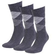 Amanda Christensen 3P True Ankle Argyle Sock Anthrazit Gr 39/42 Herren