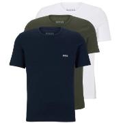 BOSS 3P Classic Cotton Solid T-Shirt Blau/Grün Baumwolle Small Herren