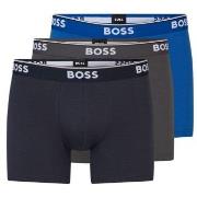 BOSS 3P Cotton Stretch Boxer Brief Long Blau/Grau Baumwolle Small Herr...