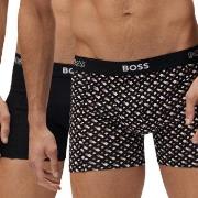 BOSS 2P Print Boxer Braun gemustert Baumwolle Medium Herren