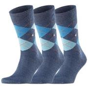 Burlington 3P Edinburgh Wool Sock Hellblau Gr 40/46 Herren