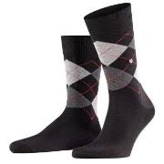 Burlington Manchester Mercerised Cotton Sock Schw/Kariert Gr 40/46 Her...