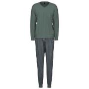 Calida Relax Imprint 2 Pyjama With Cuff Dunkelgrün Baumwolle Medium He...