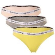 Calvin Klein 3P Carousel Bikinis Rosa/Gelb Baumwolle Small Damen