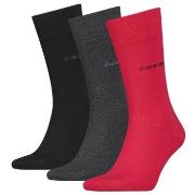 Calvin Klein 3P Eric Cotton Flat Knit Socks Rot Gr 40/46 Herren