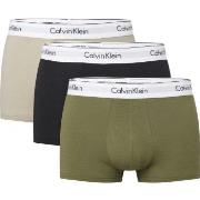 Calvin Klein 3P Modern Cotton Stretch Trunk Schwarz/Grün Baumwolle Sma...