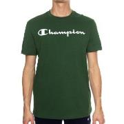 Champion Classics Men Crewneck T-shirt Dunkelgrün Baumwolle Small Herr...