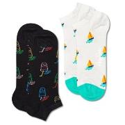 Happy socks 2P Lemonade Low Sock Schwarz/Weiß Baumwolle Gr 41/46