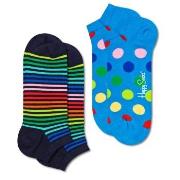 Happy socks 2P Mini Stripe Low Sock Marine/Blau Baumwolle Gr 41/46