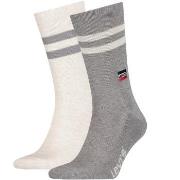Levis 2P Sport Stripes Retro Regular Cut Sock Weiß/Grau Gr 39/42
