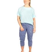 Missya Feline Pyjamas Blau/Grün Baumwolle Large Damen