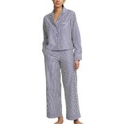 Polo Ralph Lauren Long Sleeve Pyjamas Set Marine gestreift Baumwolle S...