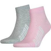 Puma 2P Lifestyle Quarter Sock Rosa/Grau Gr 39/42