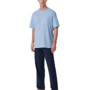 Schiesser Long Pyjamas With Short Sleeve Marine/Blau Baumwolle 56 Herr...