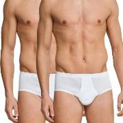 Schiesser 2P Original Classics Fine Rib Sport Briefs Weiß Baumwolle Sm...