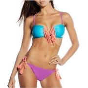 Seekers Bandeau Bikini Set Fringed Magneta Rosa 36 Damen