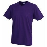 Stedman Classic V-Neck Men T-shirt Lila Baumwolle Small Herren