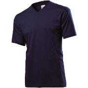 Stedman Classic V-Neck Men T-shirt Dunkelblau Baumwolle Small Herren