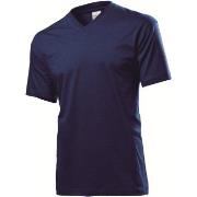 Stedman Classic V-Neck Men T-shirt Marine Baumwolle Small Herren