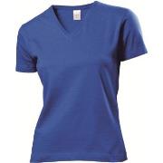 Stedman Classic V-Neck Women T-shirt Royalblau Baumwolle Small Damen