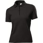 Stedman Polo Women Schwarz Baumwolle Small Damen