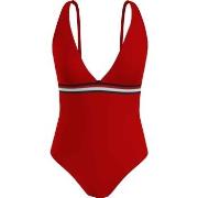 Tommy Hilfiger Plunge One Piece Swimsuit Rot Medium Damen