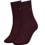 Tommy Hlfiger Women Graphic Argyle Sock 2P Weinrot Gr 39/42 Damen