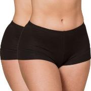 Trofe Bamboo Solids Boxer Brief 2P Schwarz Bambus Small Damen