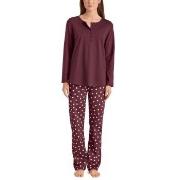 Calida Lovely Nights Pyjama Button Tab Lila gemustert Baumwolle Medium...