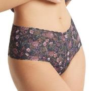 Hanky Panky 2P Signature Lace Print Retro Thong Schwarz geblümt Nylon ...