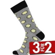 Claudio 3P Patterned Cotton Socks Grau/Gelb Gr 40/47 Herren