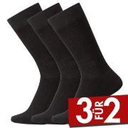 Claudio 3P Rib Heavy Cotton Socks Schwarz Gr 40/47 Herren