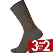 Egtved Wool No Elastic Rib Socks Dunkelbraun Gr 45/48