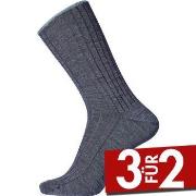 Egtved Wool No Elastic Rib Socks Blau Gr 45/48