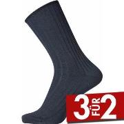 Egtved Wool No Elastic Rib Socks Dunkelblau Gr 45/48