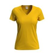 Stedman Classic V-Neck Women T-shirt Senfgelb Baumwolle Small Damen